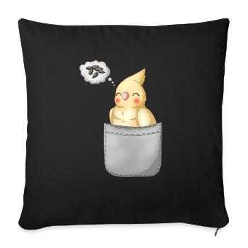 Träumendes Cockatiel - Sofakissen mit Füllung 45 x 45 cm - Schwarz - Vorne