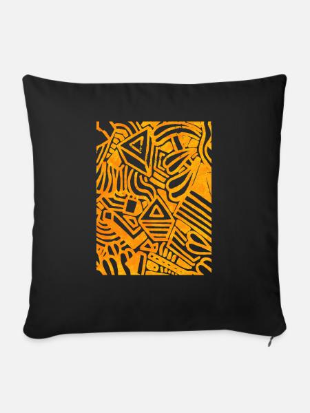 Geometrischer Druck - Sofakissen mit Füllung 45 x 45 cm - Schwarz
