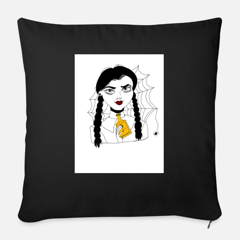 Emo Mädchen - Sofakissen mit Füllung 45 x 45 cm - Schwarz