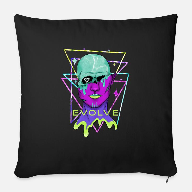 Evolve Galaxy Alien - Coussin et housse de 45 x 45 cm - noir