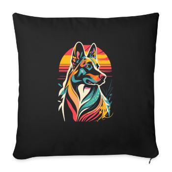 German Shepherd, minimalist - Sofa pillow with filling 45cm x 45cm - black - Front