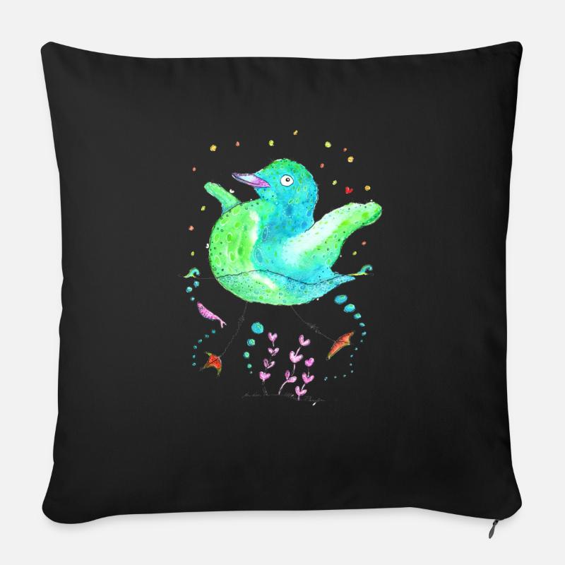 Gute Laune Loon - Sofakissen mit Füllung 45 x 45 cm - Schwarz