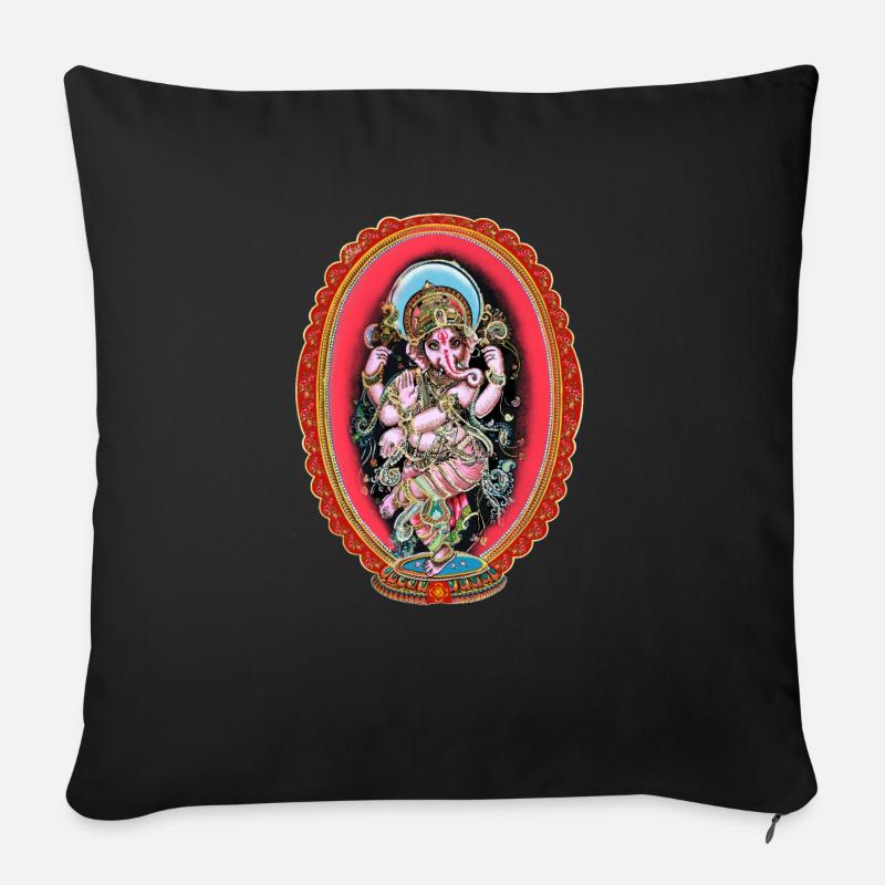 Ganesha - Sofakissen mit Füllung 45 x 45 cm - Schwarz