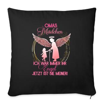 Mamas Mädchen, Gedenken Engel Erinnerung Geschenk - Sofakissen mit Füllung 45 x 45 cm - Schwarz - Vorne