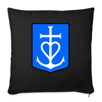 Croix Camargue - Coussin et housse de 45 x 45 cm - noir - Devant