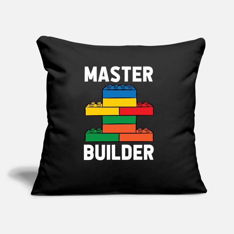 Constructeur de briques Bâtiment en briques Maître constructeur Coussin et housse de 45 x 45 cm