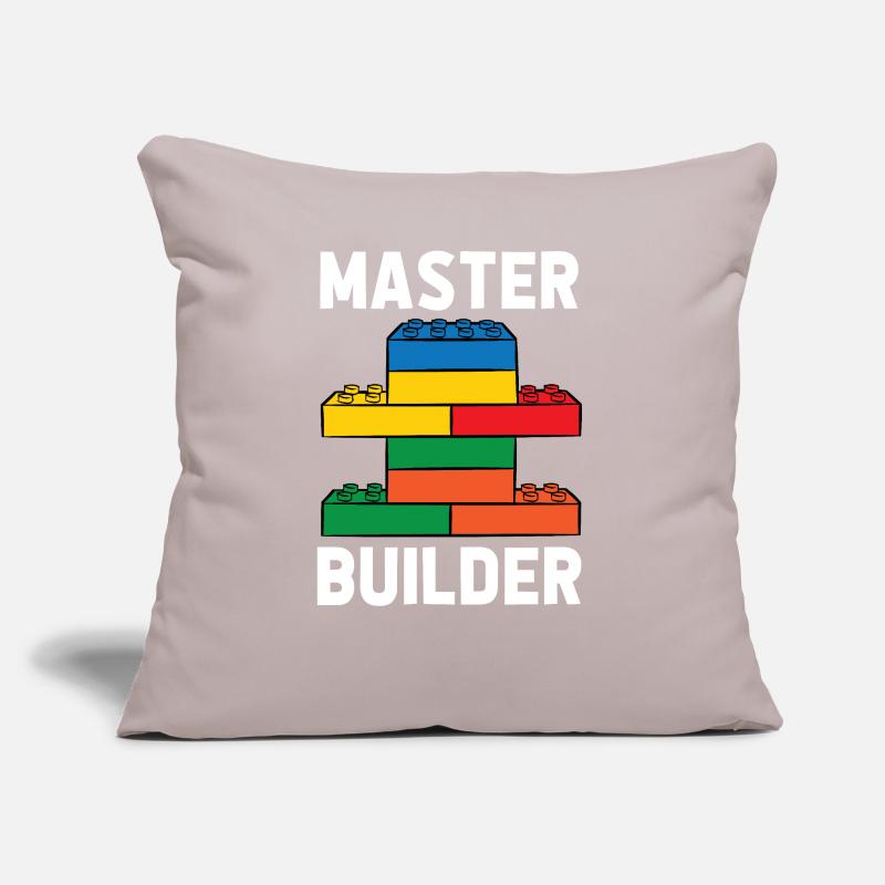 Constructeur de briques Bâtiment en briques Maître constructeur Coussin et housse de 45 x 45 cm