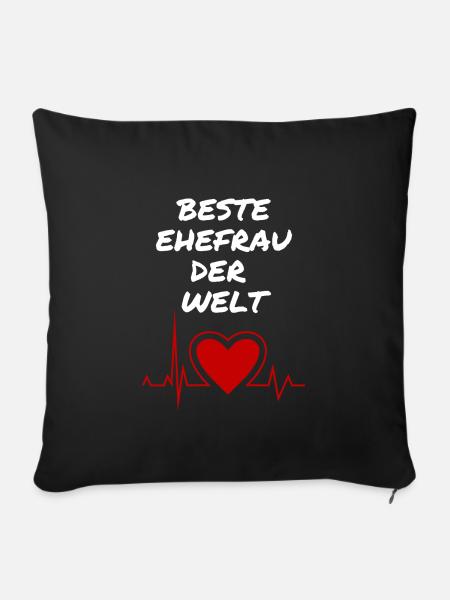 Ehefrau - Sofakissen mit Füllung 45 x 45 cm - Schwarz