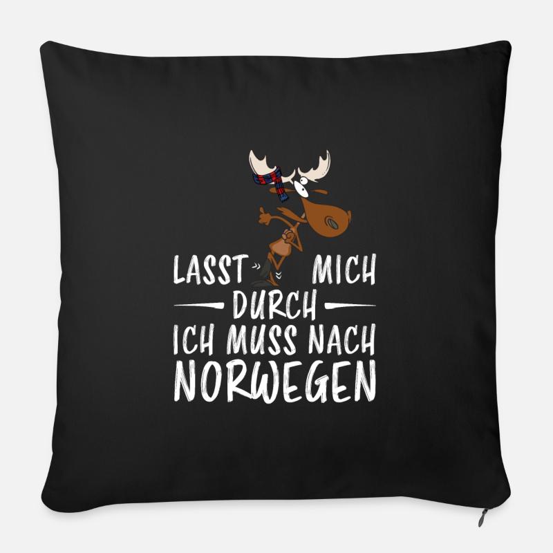 Norwegen - Lasst mich durch - Sofakissen mit Füllung 45 x 45 cm - Schwarz