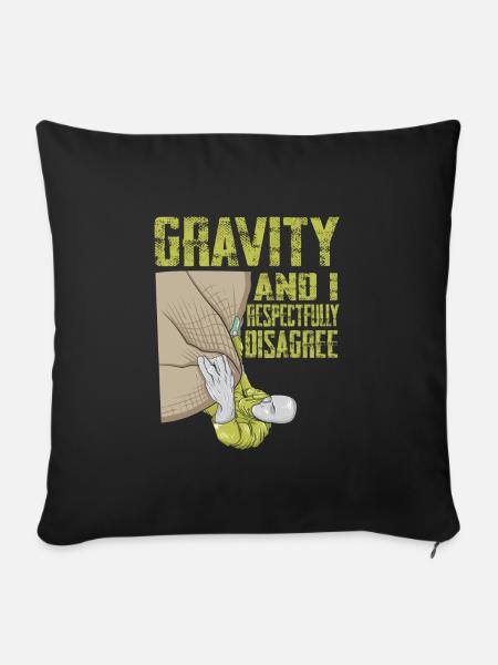 Funny Climber Rock Climbing Gravity - Sofakissen mit Füllung 45 x 45 cm - Schwarz