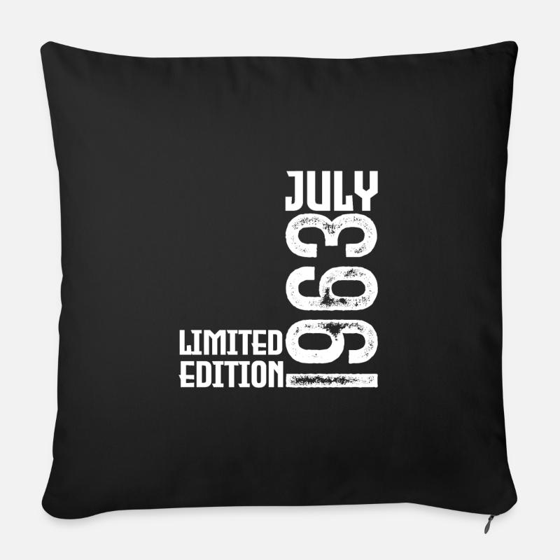 Geschenk Juli 1963. Geburtstag Juli 1963. - Sofakissen mit Füllung 45 x 45 cm - Schwarz