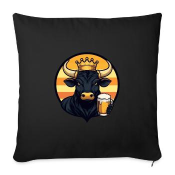 Bière de taureau - Coussin et housse de 45 x 45 cm - noir - Devant