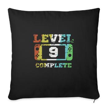 9. Geburtstag Level 9 Geschenk - Sofakissen mit Füllung 45 x 45 cm - Schwarz - Vorne