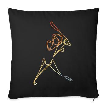 Sketch du joueur de cricket - Coussin et housse de 45 x 45 cm - noir - Devant