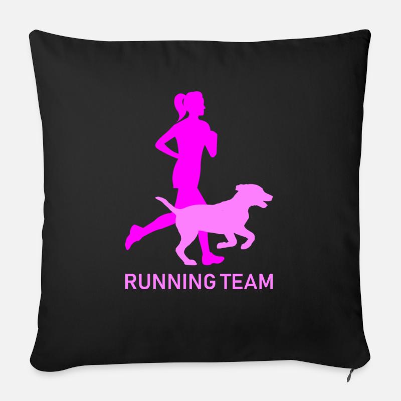 Running team - Sofakissen mit Füllung 45 x 45 cm - Schwarz