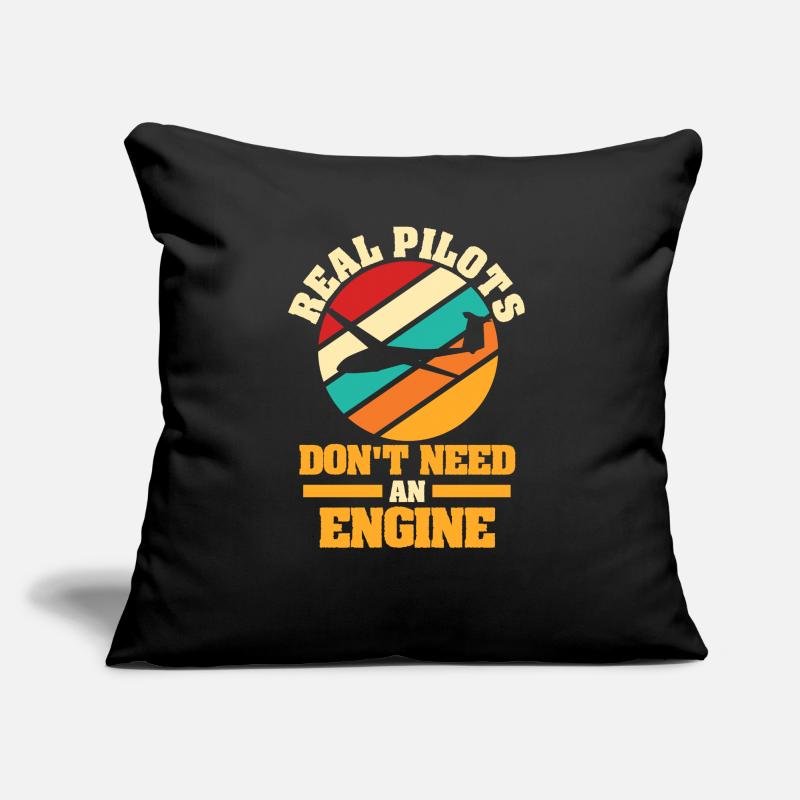 Glider glider pilot soaring gift Sofa pillow with filling 45cm x 45cm