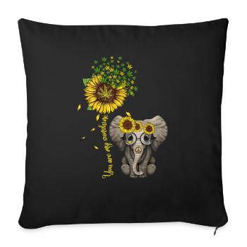 Cannabis Hemp THC 420 - Sofa pillow with filling 45cm x 45cm - black - Front