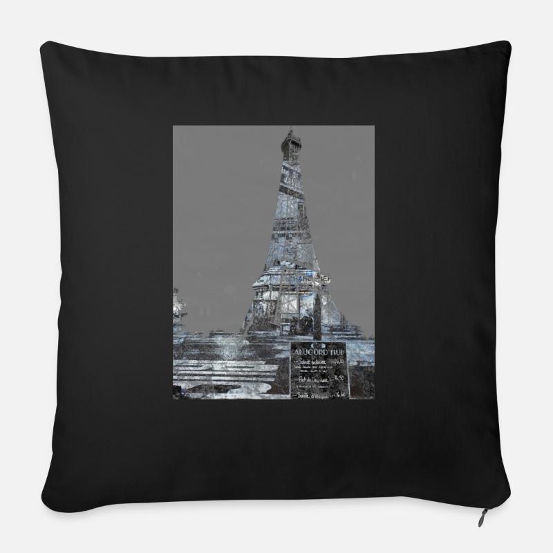 City Trip Paris - Sofakissen mit Füllung 45 x 45 cm - Schwarz