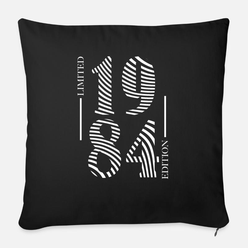 1984 Limited Edition Geburtstagsdesign - Sofakissen mit Füllung 45 x 45 cm - Schwarz