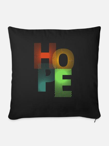 Hope graphik tees - Sofakissen mit Füllung 45 x 45 cm - Schwarz
