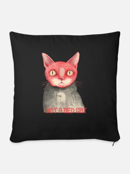 Keine rote Katze - Sofakissen mit Füllung 45 x 45 cm - Schwarz