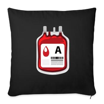BLOOD TYPE A - Sofa pillow with filling 45cm x 45cm - black - Front
