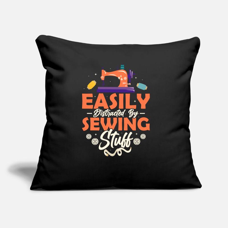 Easily Distracted By Sewing Stuff Sewing Machine Sofa pillow with filling 45cm x 45cm