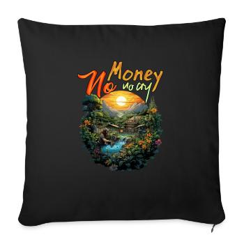 Pas d’argent Pas de cri - Coussin et housse de 45 x 45 cm - noir - Devant