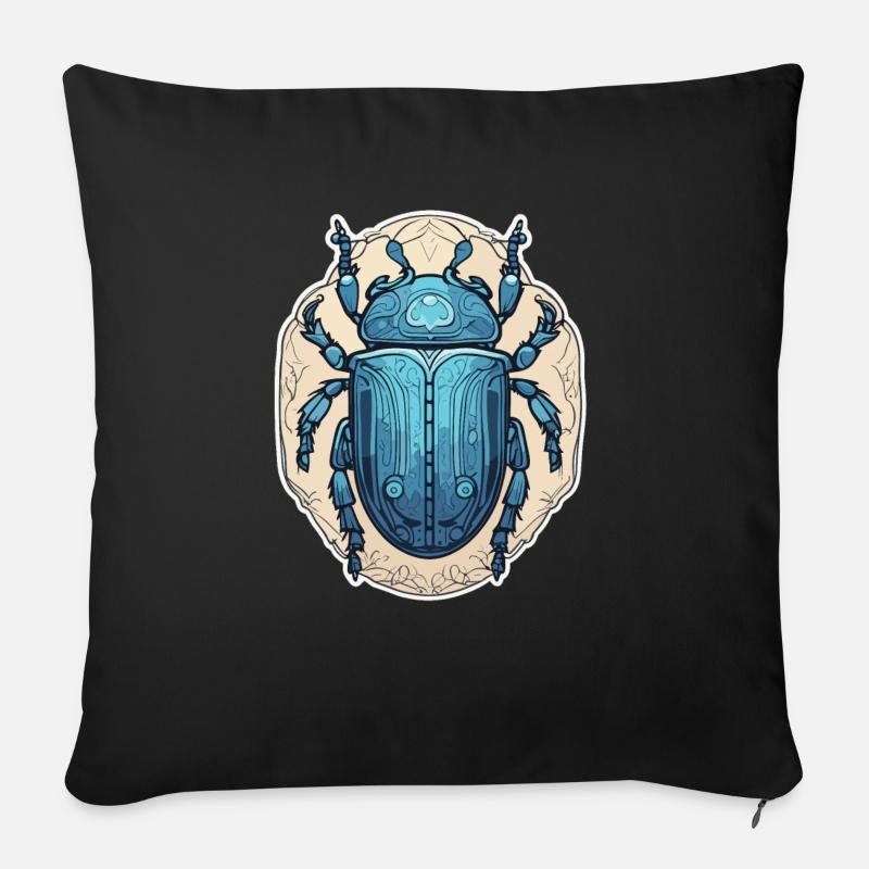 Blauer Skarabäus - Sofakissen mit Füllung 45 x 45 cm - Schwarz
