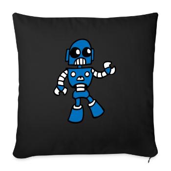 AI robot - Sofa pillow with filling 45cm x 45cm - black - Front