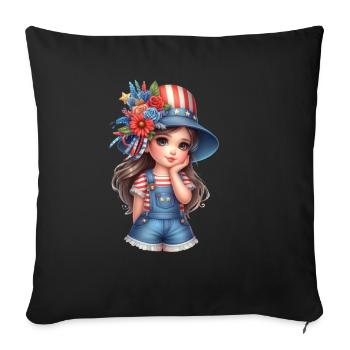 USA Girly so sweet like a Bosh - Sofa pillow with filling 45cm x 45cm - black - Front
