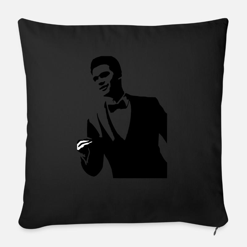 Marié - Coussin et housse de 45 x 45 cm - noir