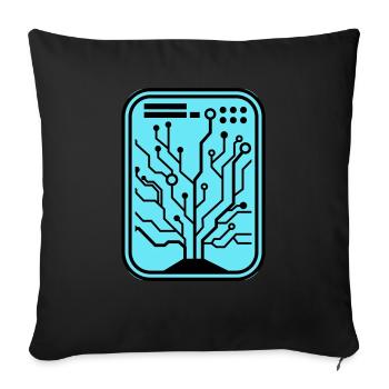 Micro Chip - Sofa pillow with filling 45cm x 45cm - black - Front