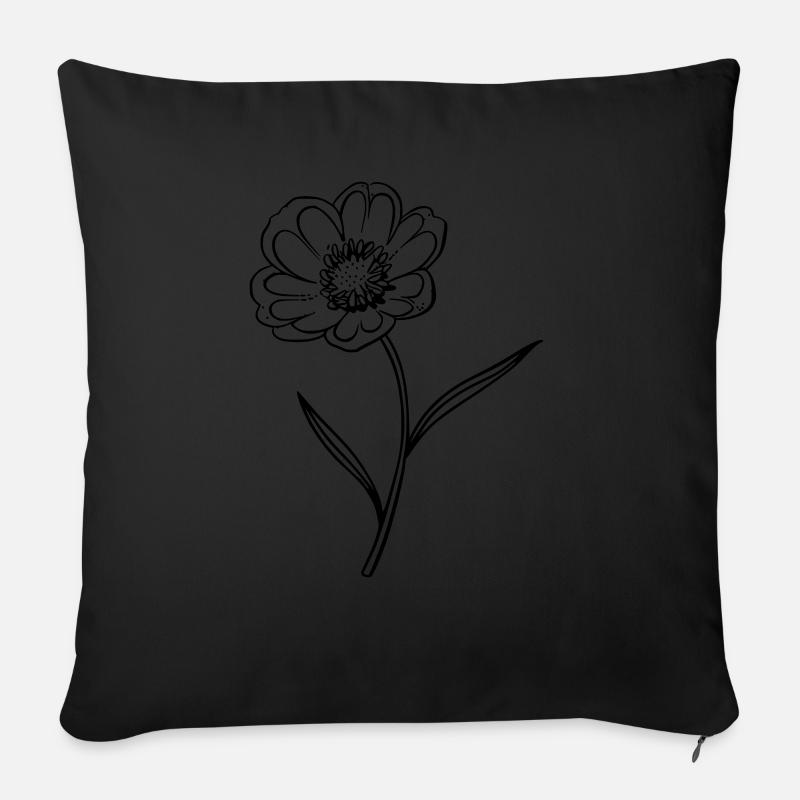 bouton d’or comme illustration vectorielle - Coussin et housse de 45 x 45 cm - noir