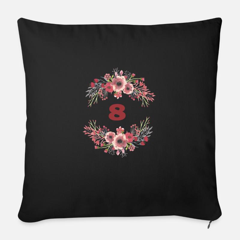 8. Geburtstag - Sofakissen mit Füllung 45 x 45 cm - Schwarz