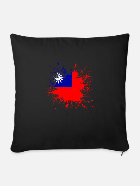 Taiwan Splash - Sofakissen mit Füllung 45 x 45 cm - Schwarz