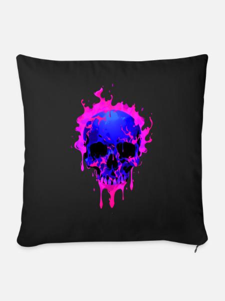 Schmelzender Schädel 001 - Sofakissen mit Füllung 45 x 45 cm - Schwarz