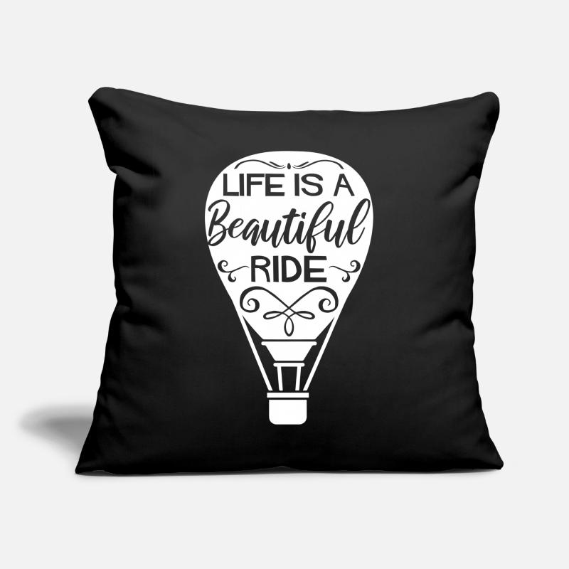 Heißluftballon Sprüche | Luftfahrt Hobby Geschenk Sofakissen mit Füllung 45 x 45 cm