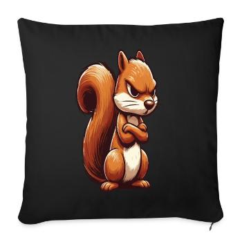 Eichhörnchen Eichhorn Eichhörnchenliebhaber Nager - Sofakissen mit Füllung 45 x 45 cm - Schwarz - Vorne