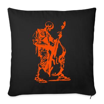 Contrebasse Orangiste - Coussin et housse de 45 x 45 cm - noir - Devant