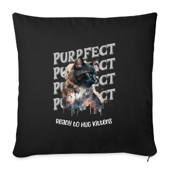Purrfect - Prêt à câliner les chatons - Coussin et housse de 45 x 45 cm - noir - Devant