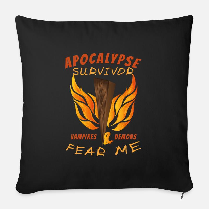 Apocalypse Survivor - Coussin et housse de 45 x 45 cm - noir