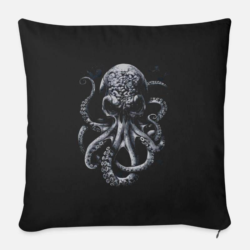 Grimmiger Horror Kraken - Sofakissen mit Füllung 45 x 45 cm - Schwarz
