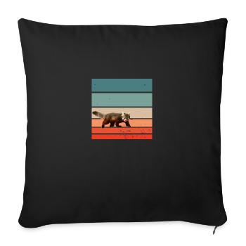 Red panda - Sofa pillow with filling 45cm x 45cm - black - Front