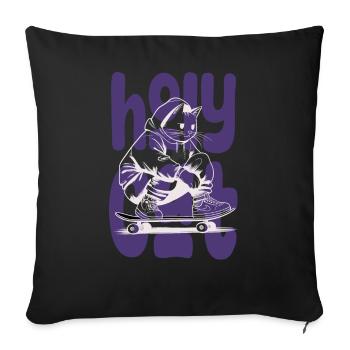 Kawaii Holycat, der biblische Katzenskater - Sofakissen mit Füllung 45 x 45 cm - Schwarz - Vorne