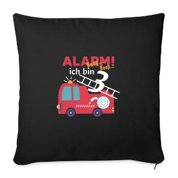 Alarm! Ich bin 3 Feuerwehr Design - Sofakissen mit Füllung 45 x 45 cm - Schwarz - Vorne