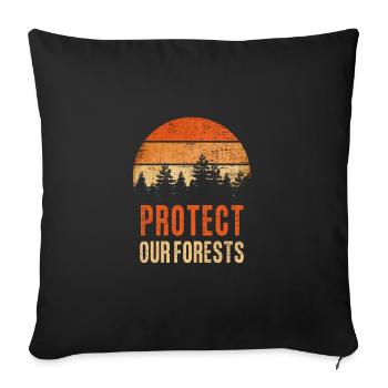 Protects our forests Climate Earth Nature conservation - Sofa pillow with filling 45cm x 45cm - black - Front