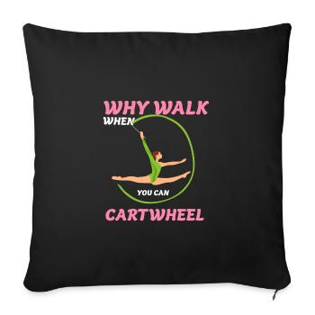 J’aime la gymnastique, la gymnastique, la gymnaste - Coussin et housse de 45 x 45 cm - noir - Devant