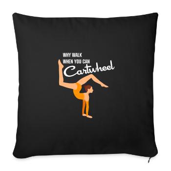 J’aime la gymnastique, la gymnastique, la gymnaste - Coussin et housse de 45 x 45 cm - noir - Devant