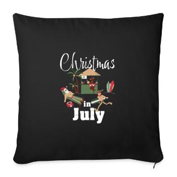 Christmas In July Santa Hat Sunglasses Summer - Sofakissen mit Füllung 45 x 45 cm - Schwarz - Vorne